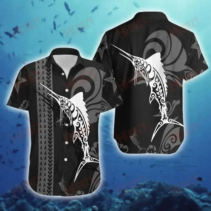 Sword Fish - Short Sleeve Shirt Vacation Hawaiian T Shirts Vintage Hawaiian Shirts Hawaiian Shirt Pattern, Hawaiian Shirt Gift, Christmas Gift