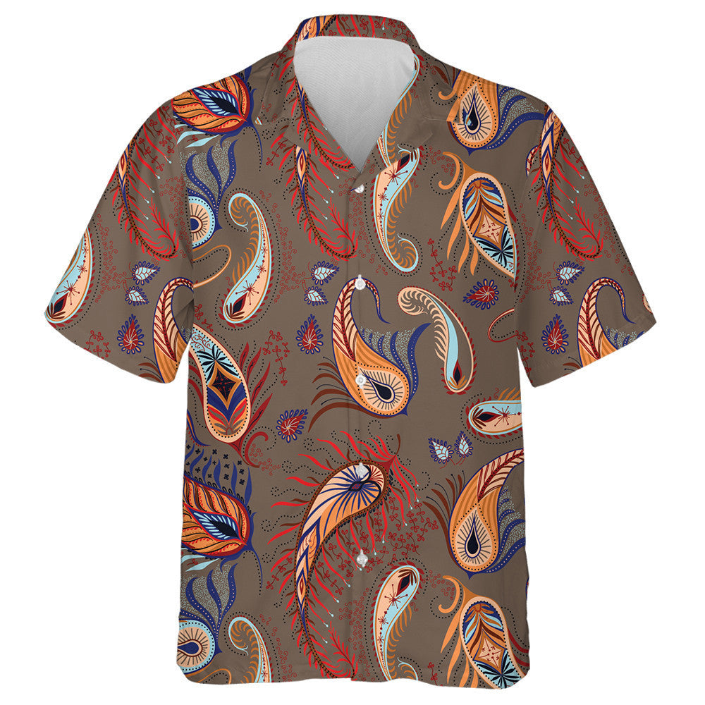 Léaráid Álainn Paisley Brainsí Bláthanna Beaga Patrún Ealaíne Léine Haváís, Bronntanas Léine Haváís, Bronntanas Nollag