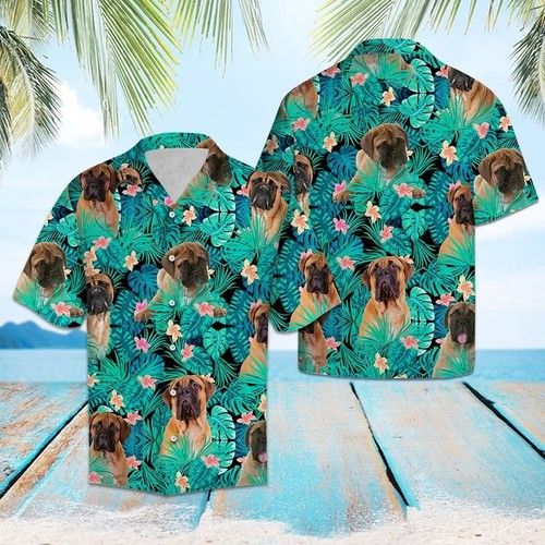 Bullmastiff Tropical Hawaiian Shirt Summer,Hawaiian Shirt Gift, Christmas Gift