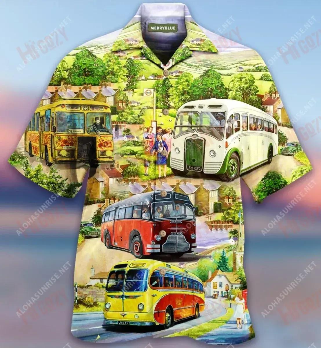 Déan Tiománaí Bus Arís Arís Léine Haváí Unisex Muinchille Farraige Léinte Haváís Seanréalta Patrún Léine Haváís, Bronntanas Léine Haváís, Bronntanas Nollag