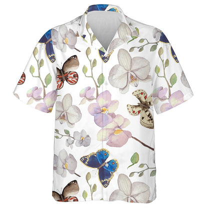 Herbal Elements With Orchids And Butterflies Hawaiian Shirt, Hawaiian For Gift