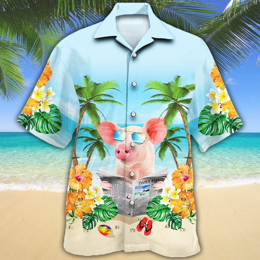 Cool Pig Wear Sunglasses Summer Vacation Hawaiian Shirt, Hawaiian Shirt Gift, Christmas Gift