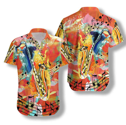 Multicolor Saxophone Guides You To The World Hawaiian Shirt,Hawaiian Shirt Gift, Christmas Gift