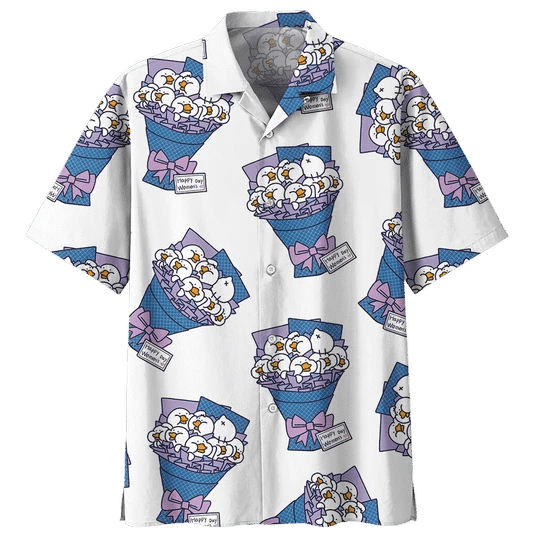 Pretty Duck Background Design Hawaiian Shirt,Hawaiian Shirt Gift, Christmas Gift