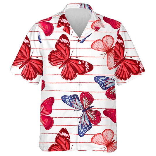 Téama Féileacáin Dearga Agus Gorma Ar Stráice Deirge Léine Haváís, Bronntanas Léine Haváíais, Bronntanas Nollag