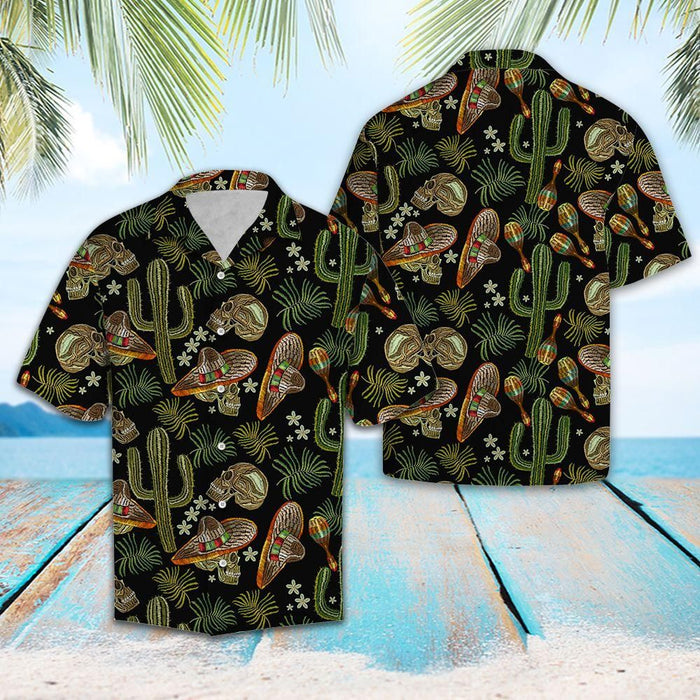 Aloha Shirt Skull Love Cactus Hawaiian Aloha Shirt Hawaiian Shorts Beach Short Sleeve, Hawaiian Shirt Gift, Christmas Gift