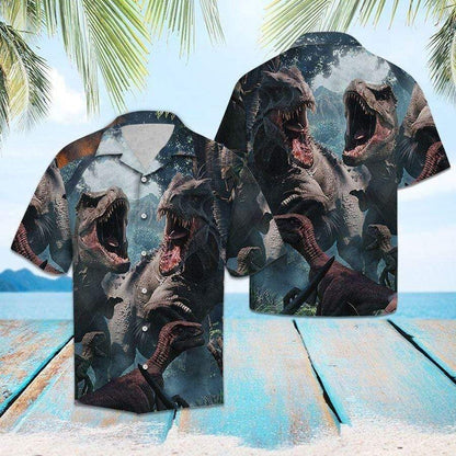 Hawaiian Aloha Aloha Shirts Cool Dinosaurs Hawaiian Shorts Beach Short Sleeve, Hawaiian Shirt Gift, Christmas Gift