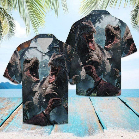 Hawaiian Aloha Aloha Shirts Cool Dinosaurs Hawaiian Shorts Beach Short Sleeve, Hawaiian Shirt Gift, Christmas Gift