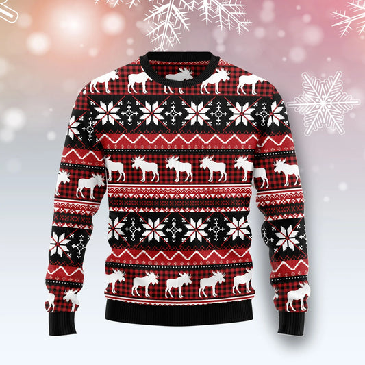 Mná &amp; fir unisex Nollag Moose, meaitseáil lánúineacha, cairde, bronntanais ghránna geansaí saoire na Nollag don teaghlach, geansaí gránna Nollag