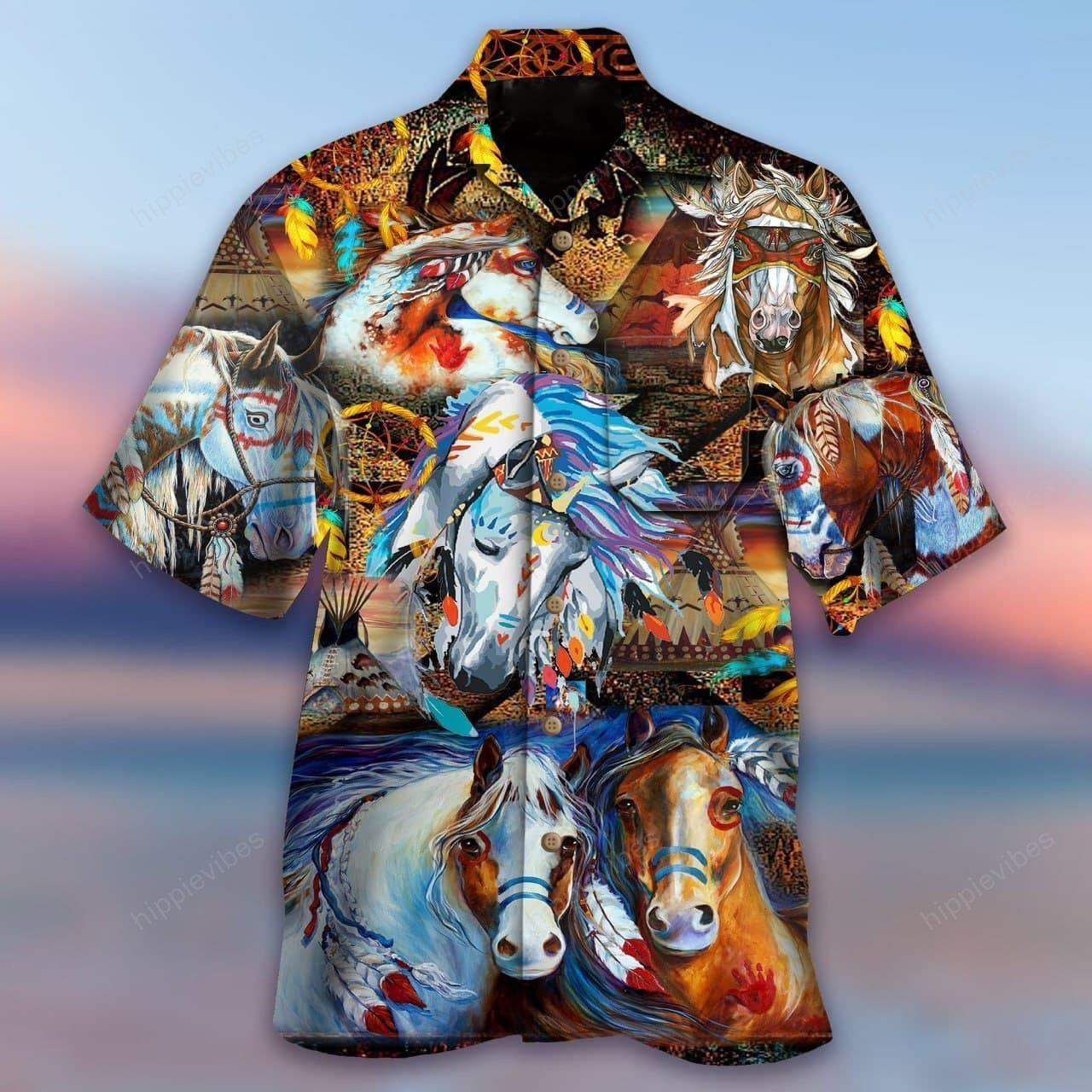 Native Horse Amazing My Soul Design Hawaiian Shirt,Hawaiian Shirt Gift, Christmas Gift