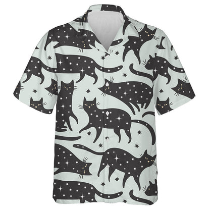Cute Black Cats And Star Animal Pet Hawaiian Shirt, Hawaiian Shirt Gift, Christmas Gift