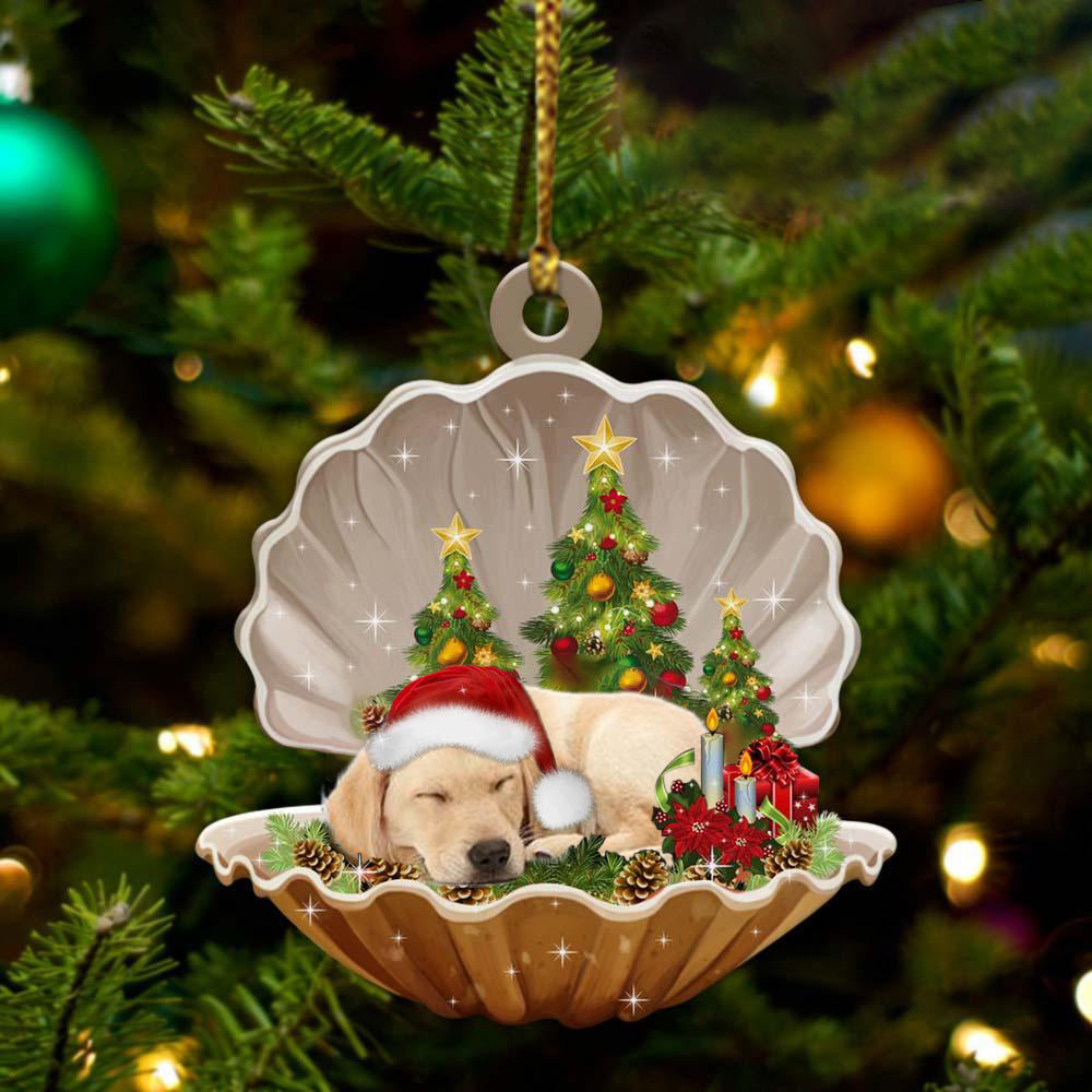 Cute Labrador Retriever Sleeping in Pearl Dog Christmas Ornament Flat Acrylic, Christmas Gift,Christmas Decoration