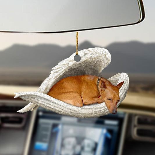 Red miniature pinscher sleeping angel red min pin lover dog lover ornament cus tjl,Christmas Gift,Christmas Decoration