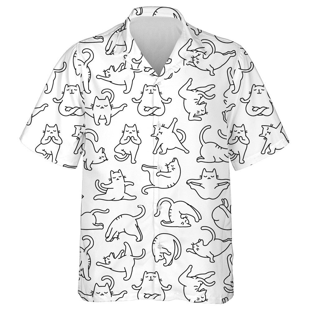 Imlíne ar Chartún Doodle Comic Cait Ióga Ióga Léine Haváís, Bronntanas Léine Haváís, Bronntanas Nollag