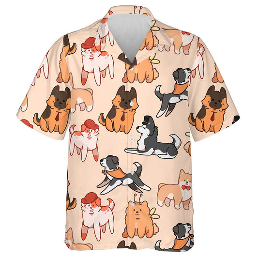 Funny Dogs In Costume In Cartoon Background Hawaiian Shirt, Hawaiian Shirt Gift, Christmas Gift