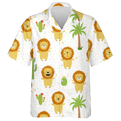 Cubs Lion Greannmhar Le Crann pailme Agus Léine Haváí Cactus, Bronntanas Léine Haváís, Bronntanas Nollag