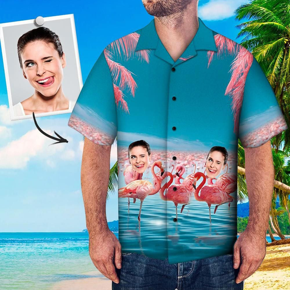 Flamingo Ag Lorg Bia Léine Haváí le Grianghraf Saincheaptha, Bronntanas Léine Haváí, Bronntanas Nollag