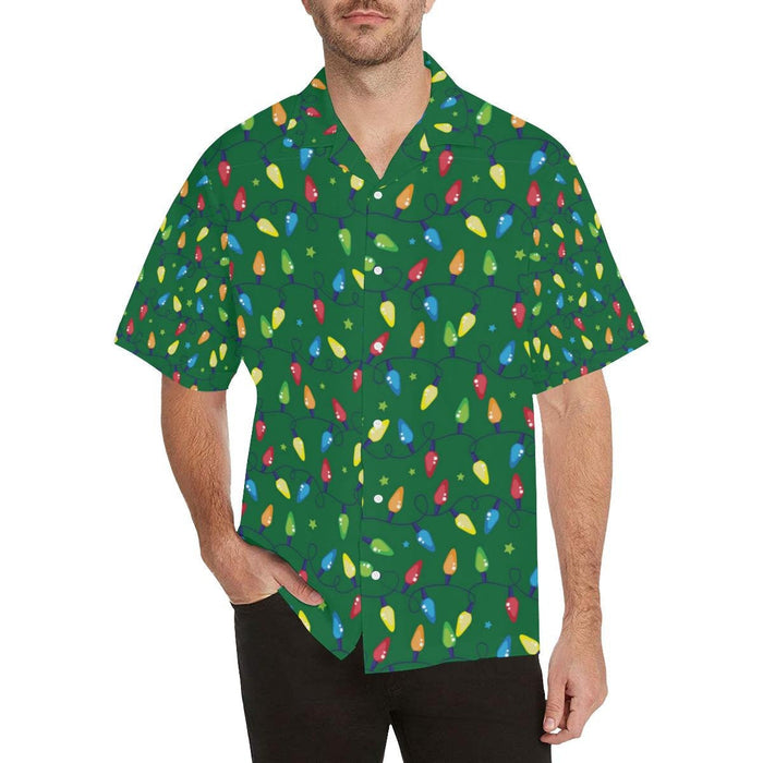 Christmas Colorful Light On Green Design Hawaiian Shirt, Hawaiian Shirt Gift, Christmas Gift.