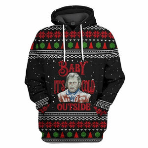 3D The Shining Baby It Cold Outside Ugly Christmas Sweater Custom Tshirt Hoodie Apparel