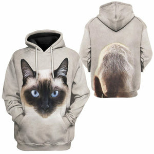 3D Siamese Cat Tshirt Hoodie Apparel