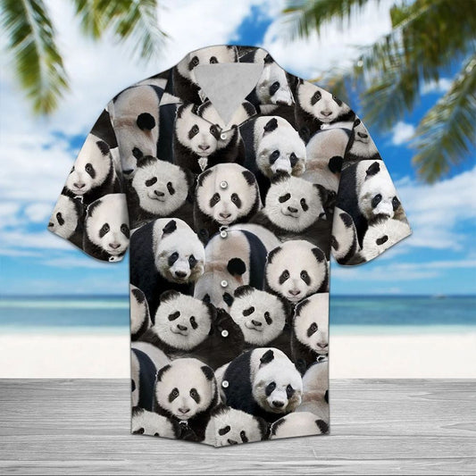 Black And White Panda Design Hawaiian Shirt, Hawaiian For Gift