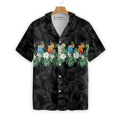 Black Background Tropical Aloha Bartender Design Hawaiian Shirt,Hawaiian Shirt Gift, Christmas Gift