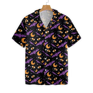 Purple Bats Eyes At Night Dramatic Hawaiian Shirt,Hawaiian Shirt Gift, Christmas Gift