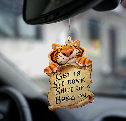 Tiger get in tiger lover two sided ornament, Car Decor Gift For Tiger Lovers, Christmas Decoration