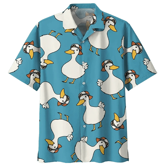 Plump Duck Background Design Hawaiian Shirt,Hawaiian Shirt Gift, Christmas Gift
