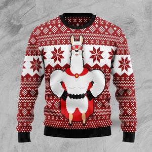 Llama Superhero unisex womens & mens, couples matching, friends, llama lover, funny family ugly christmas holiday sweater gifts ,Christmas Ugly Sweater