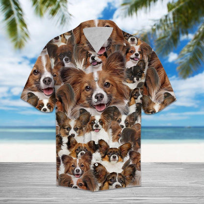 Into Papillon Love Dog Breed Design Hawaiian Shirt, Hawaiian For Gift