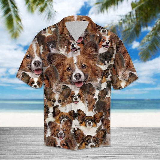 Into Papillon Love Dog Breed Design Hawaiian Shirt, Hawaiian For Gift