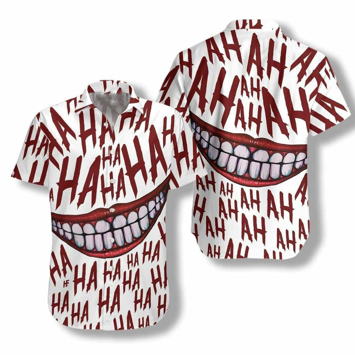 Illustration Hawaiian Shirt Halloween Clown Smile Hahaha, Hawaiian For Gift