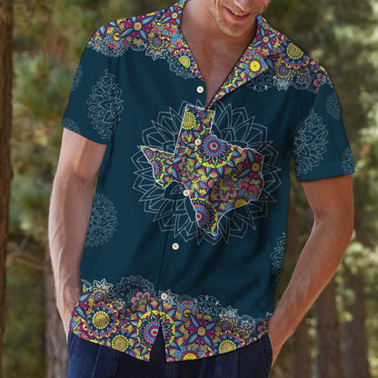 Colorful Map Of Texas Mandala Style Pattern Hawaiian Shirt, Hawaiian Shirt Gift, Christmas Gift