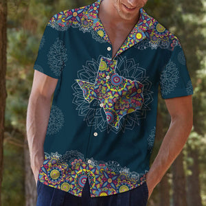 Colorful Map Of Texas Mandala Style Pattern Hawaiian Shirt, Hawaiian Shirt Gift, Christmas Gift