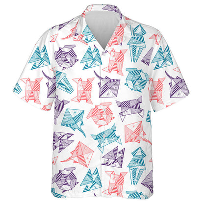 Ainmhithe Mara Turtar Origami ar Chúlra Bán Léine Haváís, Bronntanas Léine Haváíais, Bronntanas Nollag