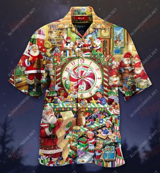 Déan deifir! Tá an Nollaig ag Teacht Léine Unisex Haváise Gearr Muinchille Aigéan Léinte Seanré Haváíais Léinte Haváíais d'Fhir, Bronntanas Léine Haváíais, Bronntanas Nollag