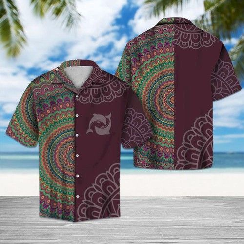Dolphin Mandala Hawaiian Shirt Summer_Hawaiian Shirt Gift, Christmas Gift