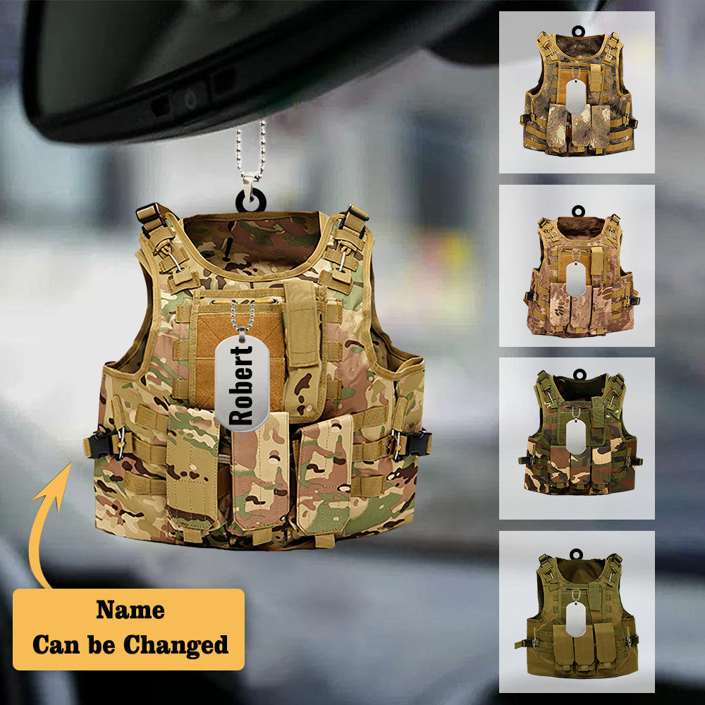 Personalized Flat Acrylic Ornament Outdoor Vest Car Hanging Ornaments, Christmas Decoration