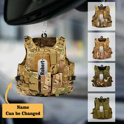 Personalized Flat Acrylic Ornament Outdoor Vest Car Hanging Ornaments, Christmas Decoration