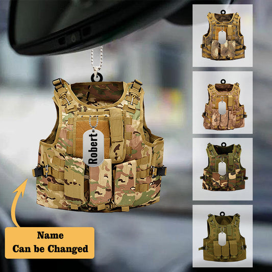 Personalized Flat Acrylic Ornament Outdoor Vest Car Hanging Ornaments, Christmas Decoration