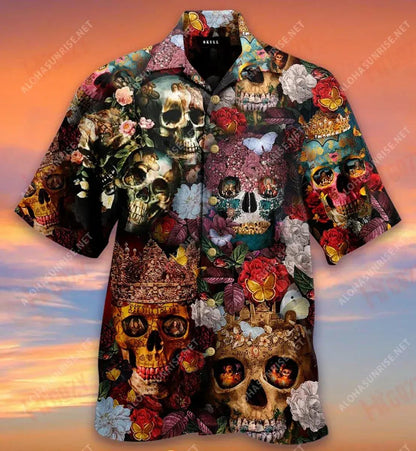 Beautiful Skulls Are Really Good Gifts Short Hawaiian Shirt Ocean Hawaiian T Shirts Tropical Shirts For Men Funny Hawaiian Shirts, Hawaiian Shirt Gift, Christmas Gift