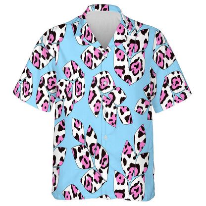 Modern Trendy Branch Leaves With Leopard Spots Hawaiian Shirt, Hawaiian Shirt Gift, Christmas Gift