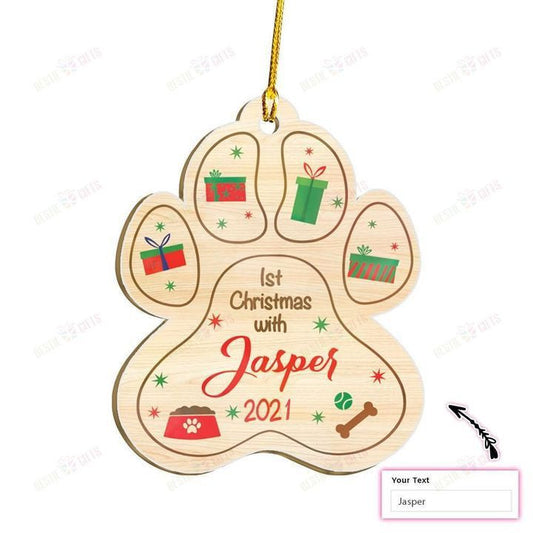 Christmas With Dog Custom Ornament, Christmas Ornament Gift,Christmas Gift,Christmas Decoration