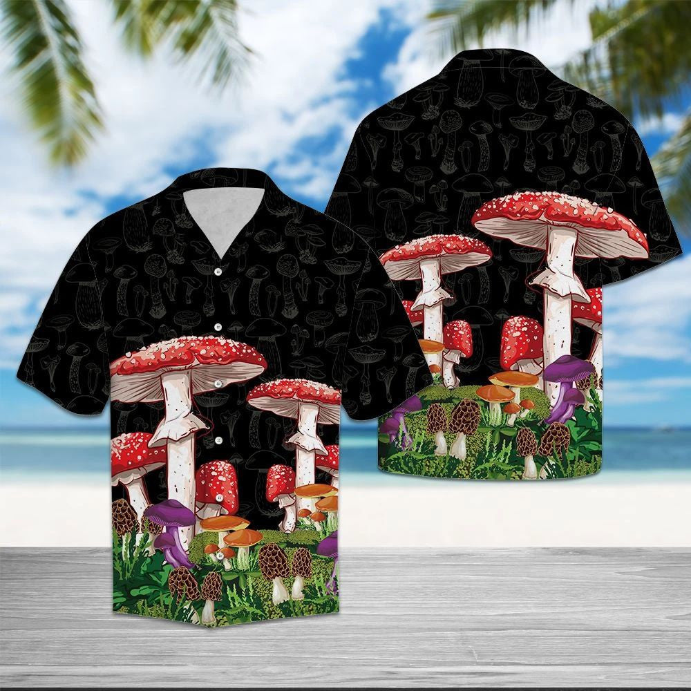 Magical Red Mushroom Grown Design Hawaiian Shirt,Hawaiian Shirt Gift, Christmas Gift