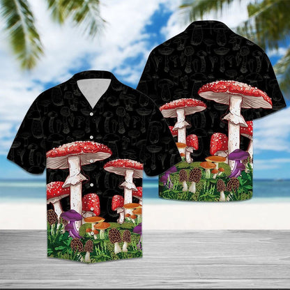 Magical Red Mushroom Grown Design Hawaiian Shirt,Hawaiian Shirt Gift, Christmas Gift