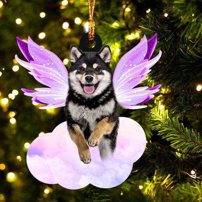 Black and Tan Shiba Inu and wings gift for her gift for him gift for Black and Tan Shiba Inu lover ornament, Christmas Ornament Gift, Christmas Gift, Christmas Decoration