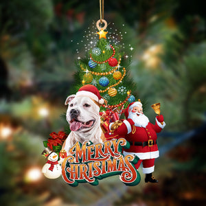 American Staffordshire Terrier-Christmas Tree&Dog Hanging Christmas Plastic Hanging Ornament, Christmas Ornament Gift, Christmas Gift, Christmas Decoration