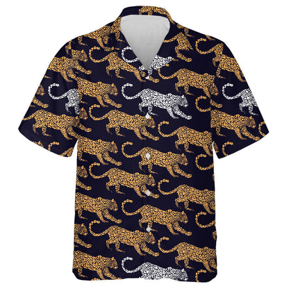 Lion Leopard Animal Background Fashion Trendy Hawaiian Shirt, Hawaiian Shirt Gift, Christmas Gift