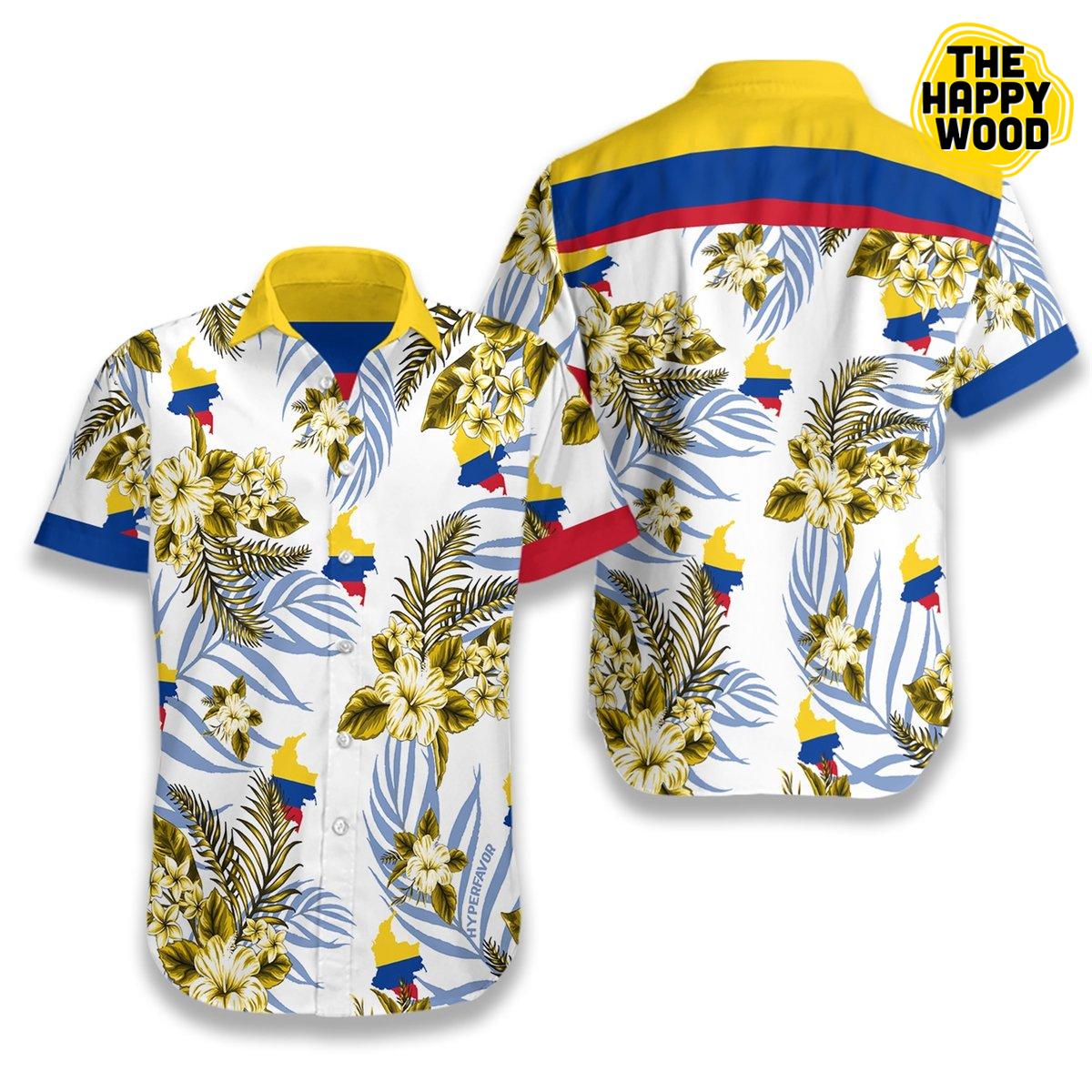 Colombia Proud Hawaiian Hawaii Shirt, Hwaiian For Gift